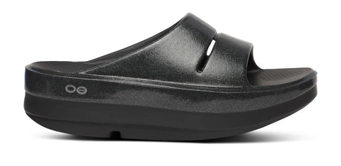 Women's OOmega OOahh Stacked Sandal - Black Sparkle
