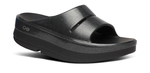 Women's OOmega OOahh Stacked Sandal - Black Sparkle