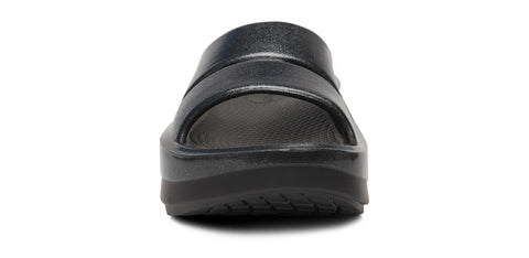 Women's OOmega OOahh Stacked Sandal - Black Sparkle